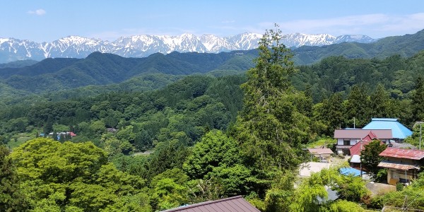 夏至を過ぎても、アルプスの残雪はくっきりとサムネイル